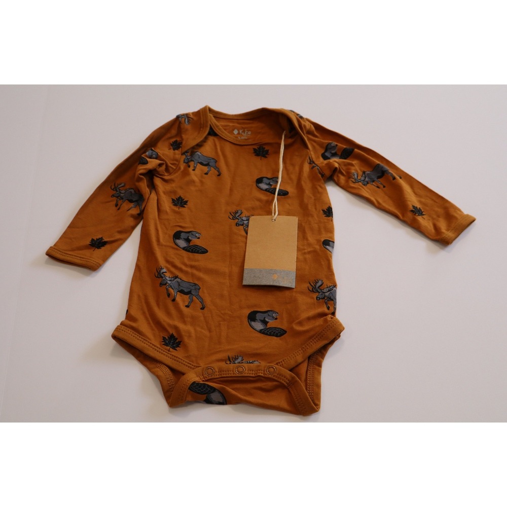 Kyte Baby Long Sleeve Moose Bamboo Bodysuit 3-6M NWT